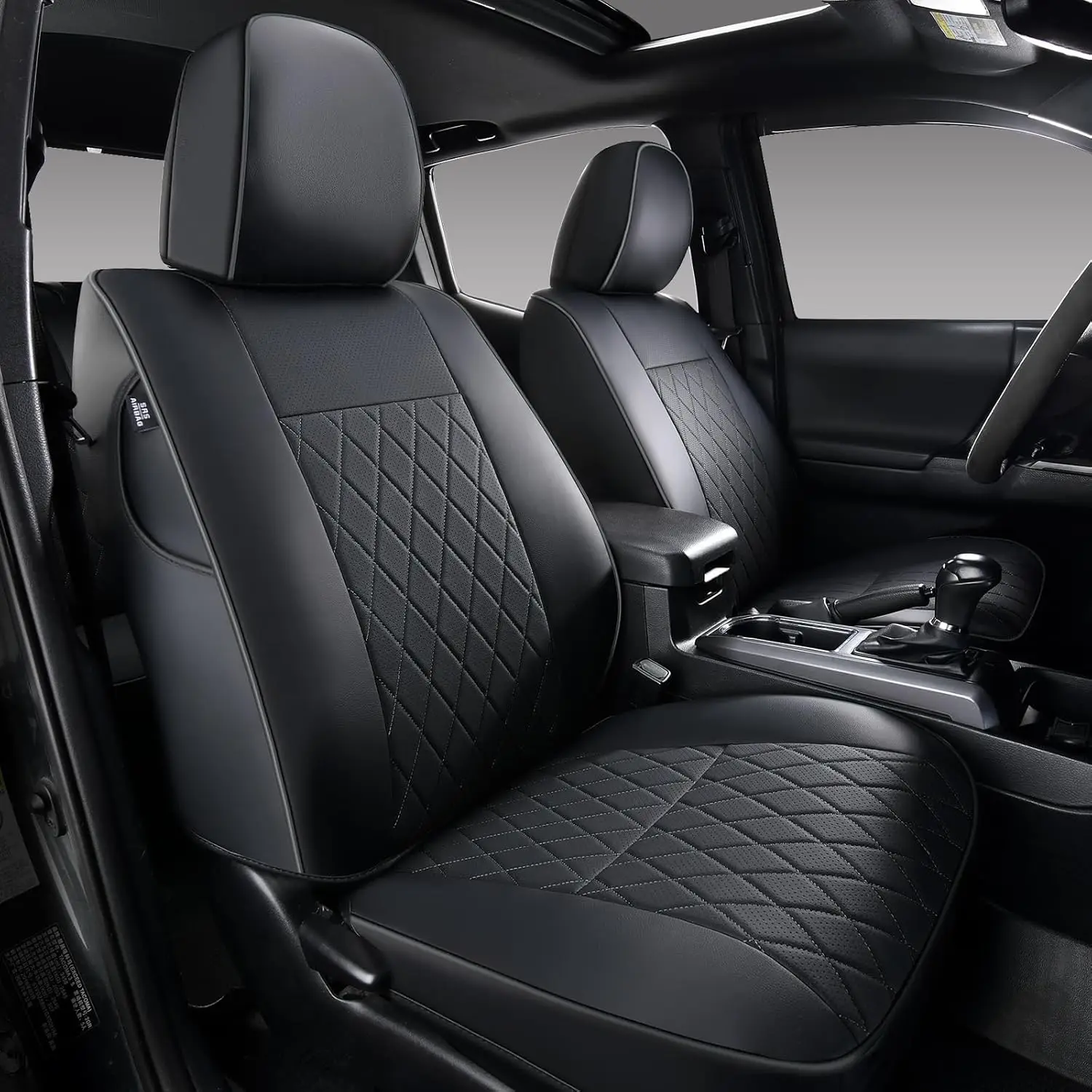 

Tacoma Seat Covers Full Set, Faux Leather Car Seat Covers Custom Fit for 2005-2023 Toyota Tacoma Double & Crew Cab SR SR5 Limite
