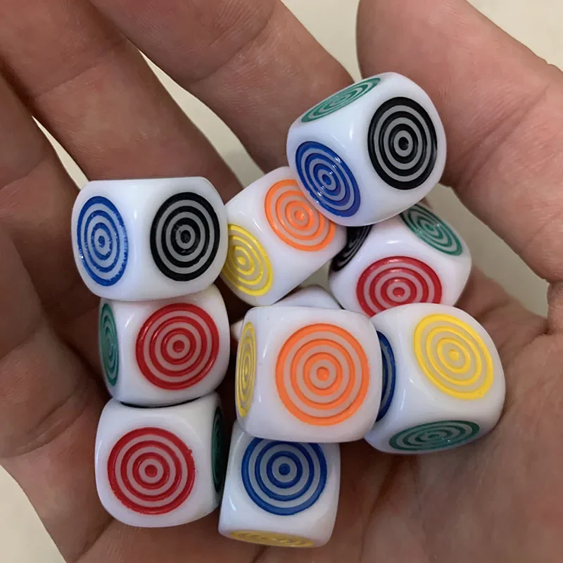 

10 шт./компл., 6-сторонние круглые резные линии, игральные кости, забавные головоломки, аксессуары для настольных игр, 16 мм