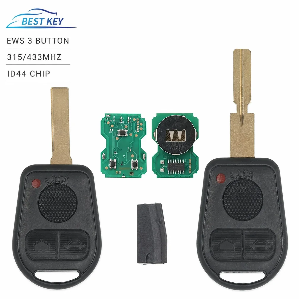 315/433MHz Remote Car Key ID44 Chip HU92 HU58 Blade for BMW Z3 E31 E32 E34 E36 E38 E39 E46
