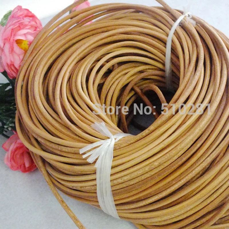 100m/lot  4mm Genuine Leather Cord For DIY Jewelry making String