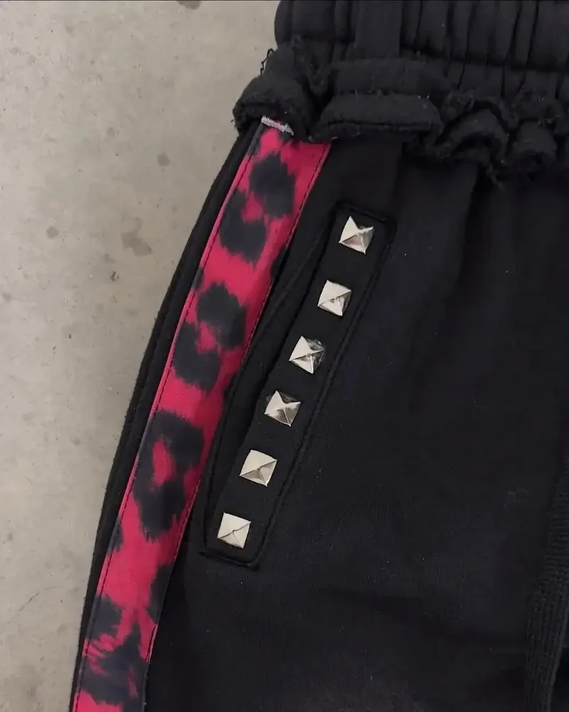 Celana Pria Eyehategarment Celana Olahraga Serut Jogger Garis Baru Hip Hop Harajuku Fashion Celana Panjang Kargo Pinggang Ganda Pakaian Jalanan