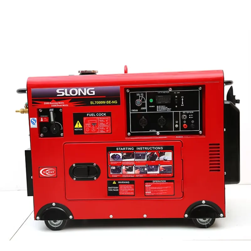 Slong SL9000WSE 6KW 7KW 8KW 10KW 12KW 15KW 3 Phase LPG Gas Generator Silent Gasoline Generator Petrol Dual Fuel Generator