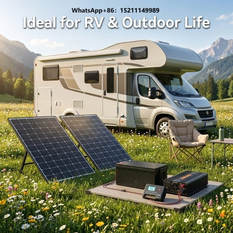 Plug-and-Play 600W Solar Power Kit 250Ah Gel Battery Mobile Solar Panel Set for Outdoor Activities & Travel