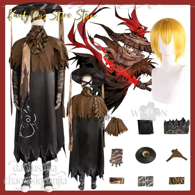 سنكلير بلاك مونستر كوسبلاي شركة ليمبوس زي أنيمي لعبة كاكي كيب طويل الأنماط الصينية فستان قبعة الباروكات متجر KailyCos
