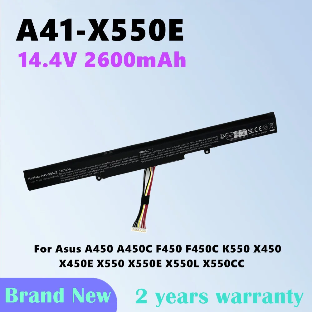 

A41-X550E Laptop Battery for ASUS A450 A450C A450E A450J A450L A450V F450C F450E F450V K550 K550D X450 X450E X450J X550 X550E