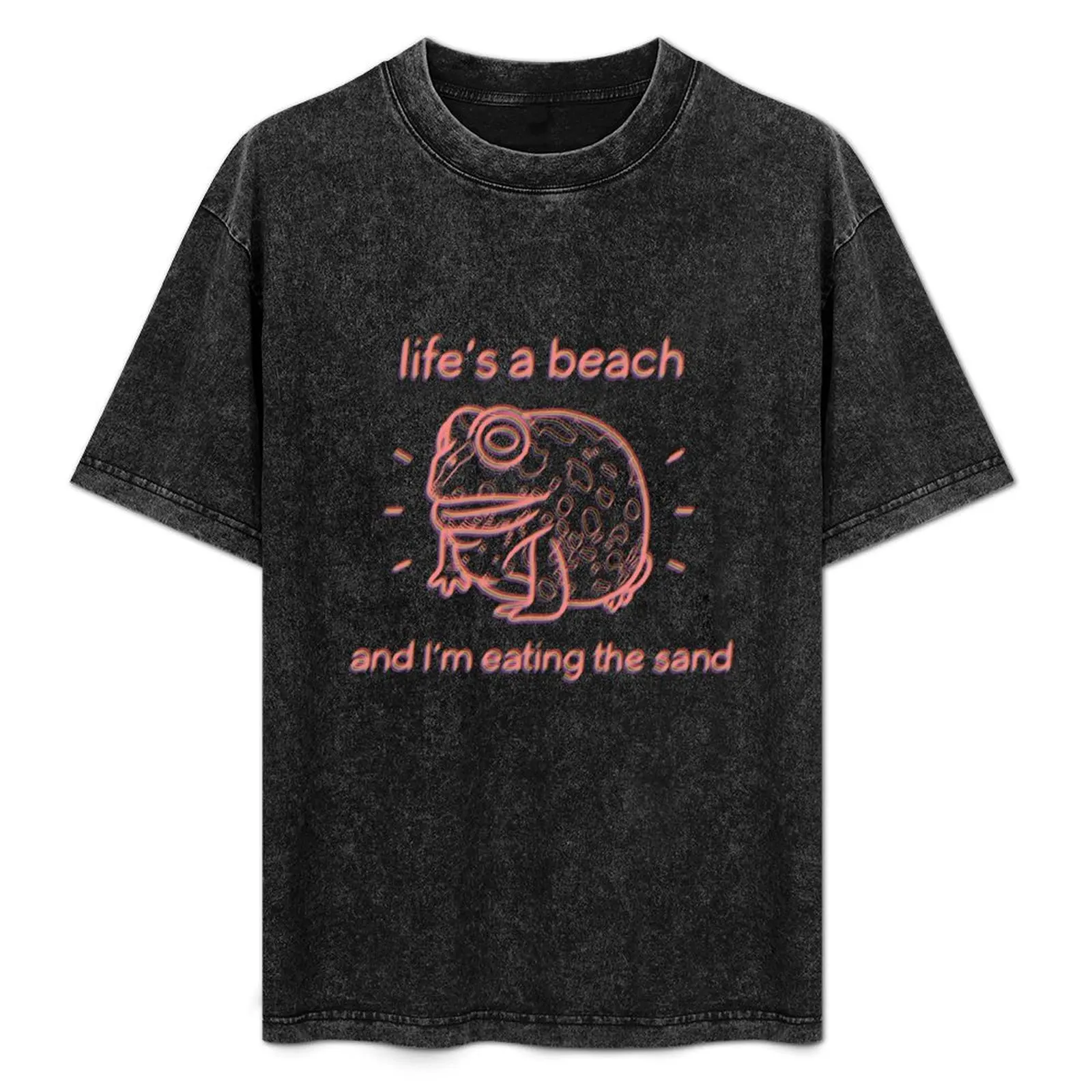 Froggie: Life’s a beach I’m eating the sand T-Shirt vintage clothes oversized vintage t shirts for men