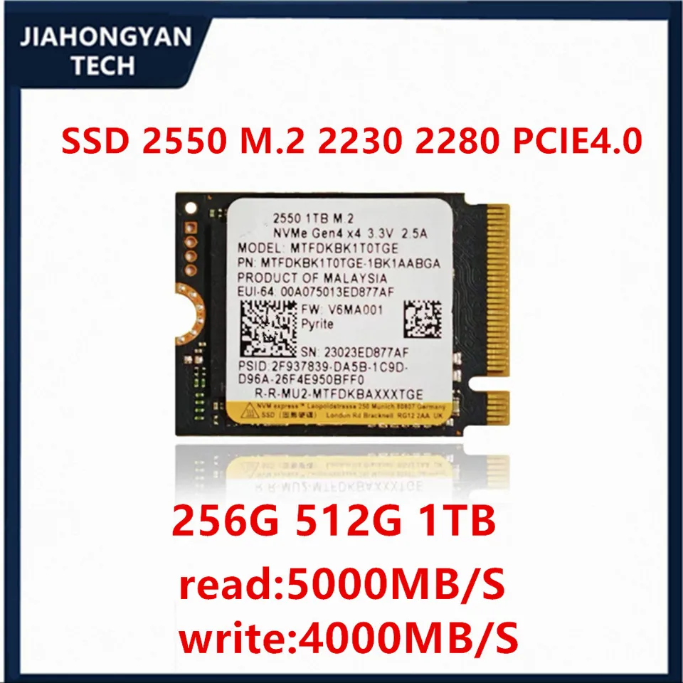 内蔵型SSD Micron 2550 NVMe M.2 SSD 512GB Original For Micron 2550 256G 512G 1T 2230 2280 M.2 PCIE4.0 NVMe