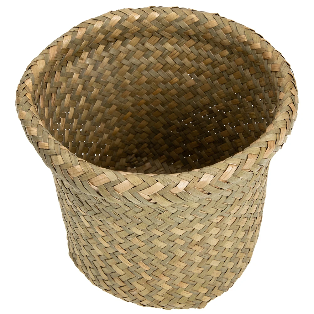 

Braided Trash Can Woven Garbage Basket Wastebasket Wicker Laundry Natural Container Storage Baskets Home Office Bedroom Kitchen