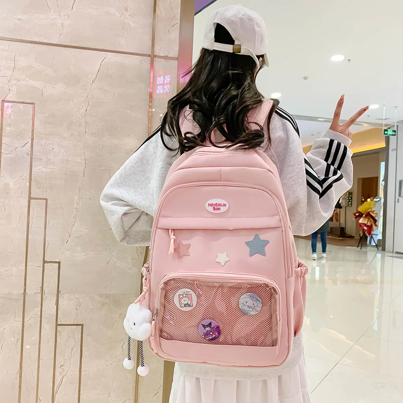 

Aesthetic Backpack for Young Women Mochilas Middle High School Kids Backpack Large Size School Bag Japanese Book Bag Schoolbag