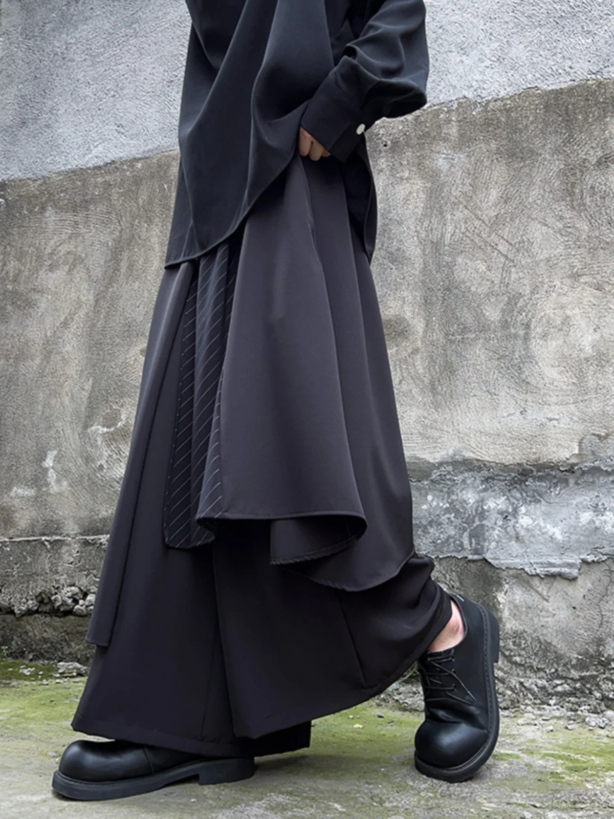 

New Chinese Sle Men's Wide Leg Pants Spring Summer Sword Fighter Casual Trousers Long Loose Fit Youthful Energy Pattern