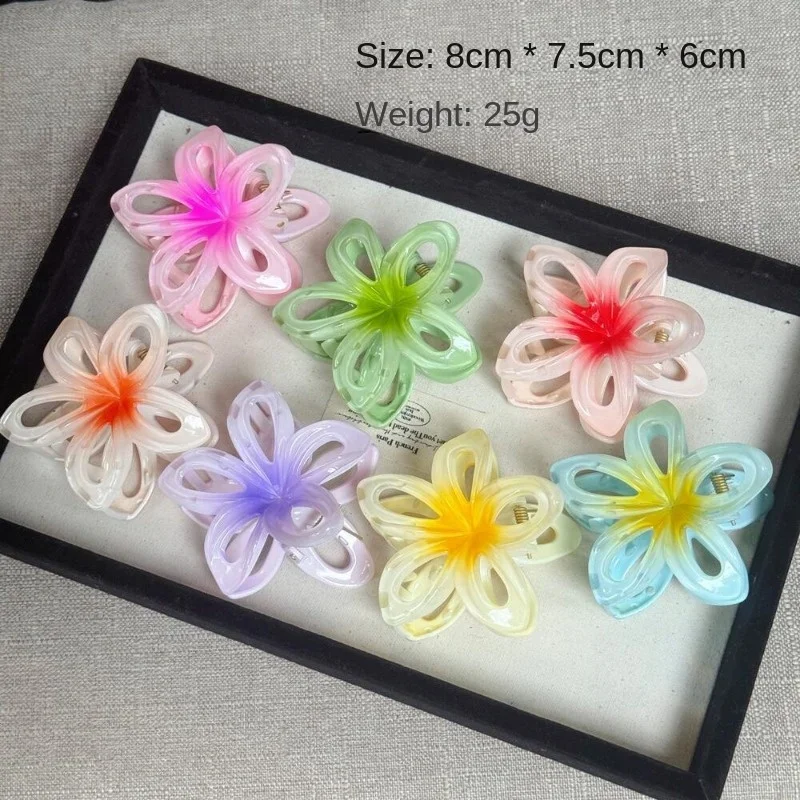 Cross-border headgear color gradual change egg flower hairpin disc hair shark clip sweet beautiful woman hair accessories