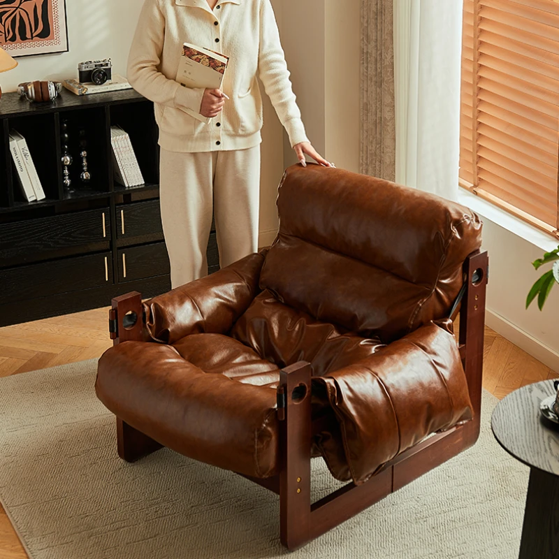 Chinese antique Single sofa chair retro Luxury casual balcony lazy sofa living room chair cadeiras salas de jantar recliner