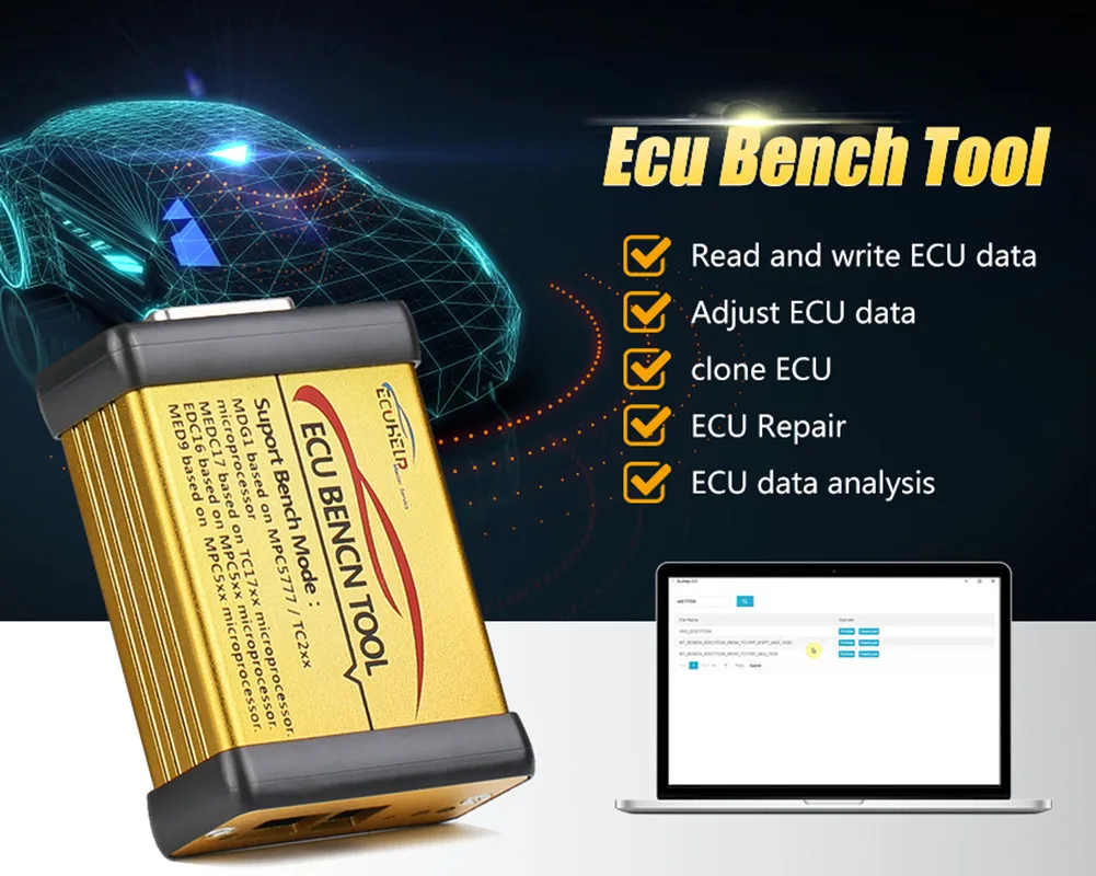 ECU Help ECU Bench Tool Full Version with License Supports MD1 MG1 EDC16 MED9 No Need Open to Open ECU Free Update Online