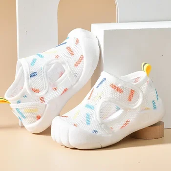 Sandales d'été en maille d'air pour enfants, chaussures déco...