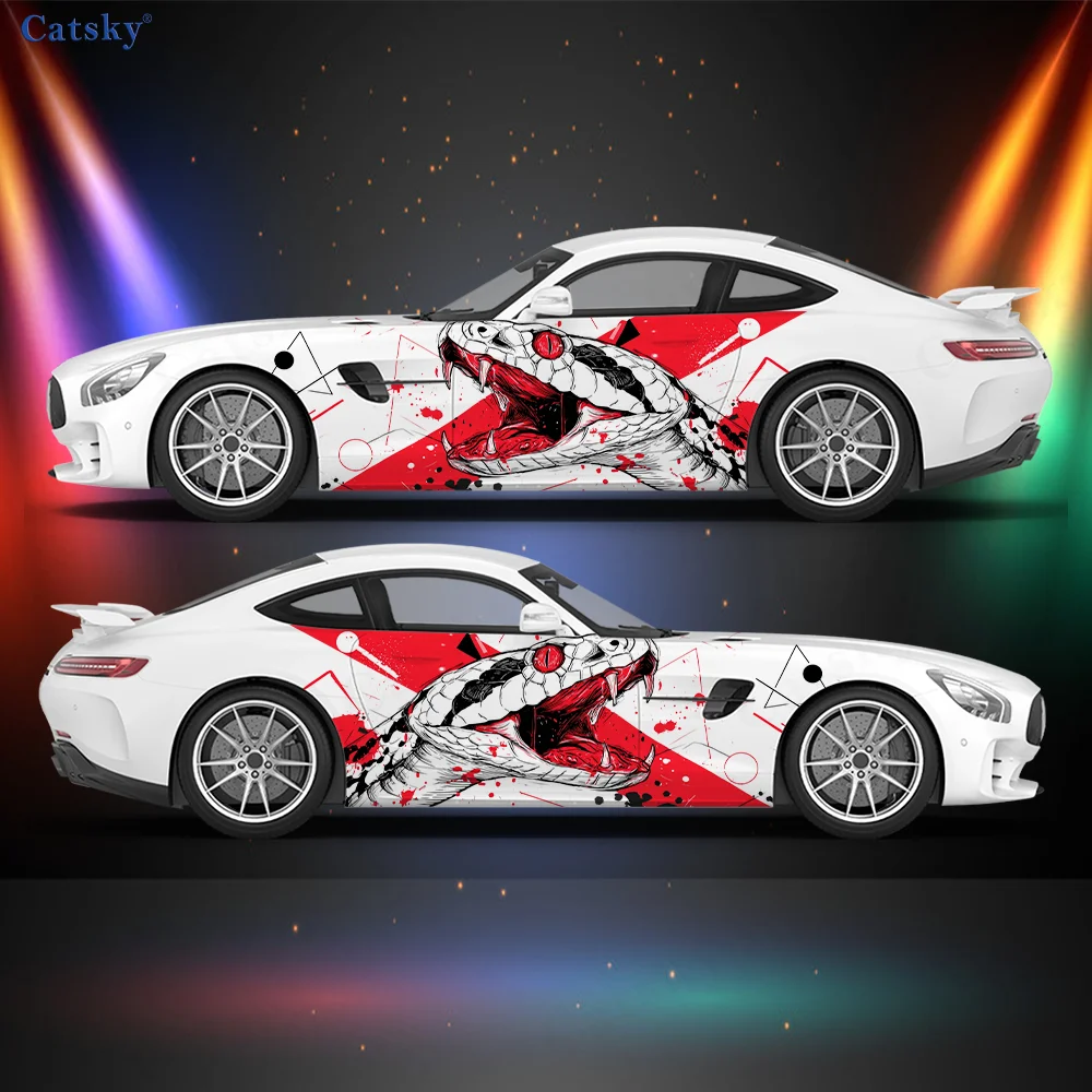 

A Fierce Snake with Fangs Car Vinyl Wraps Decal Self-adhesive PVC Sticker Suitable for Trucks SUV Decor Auto Accessories Gift