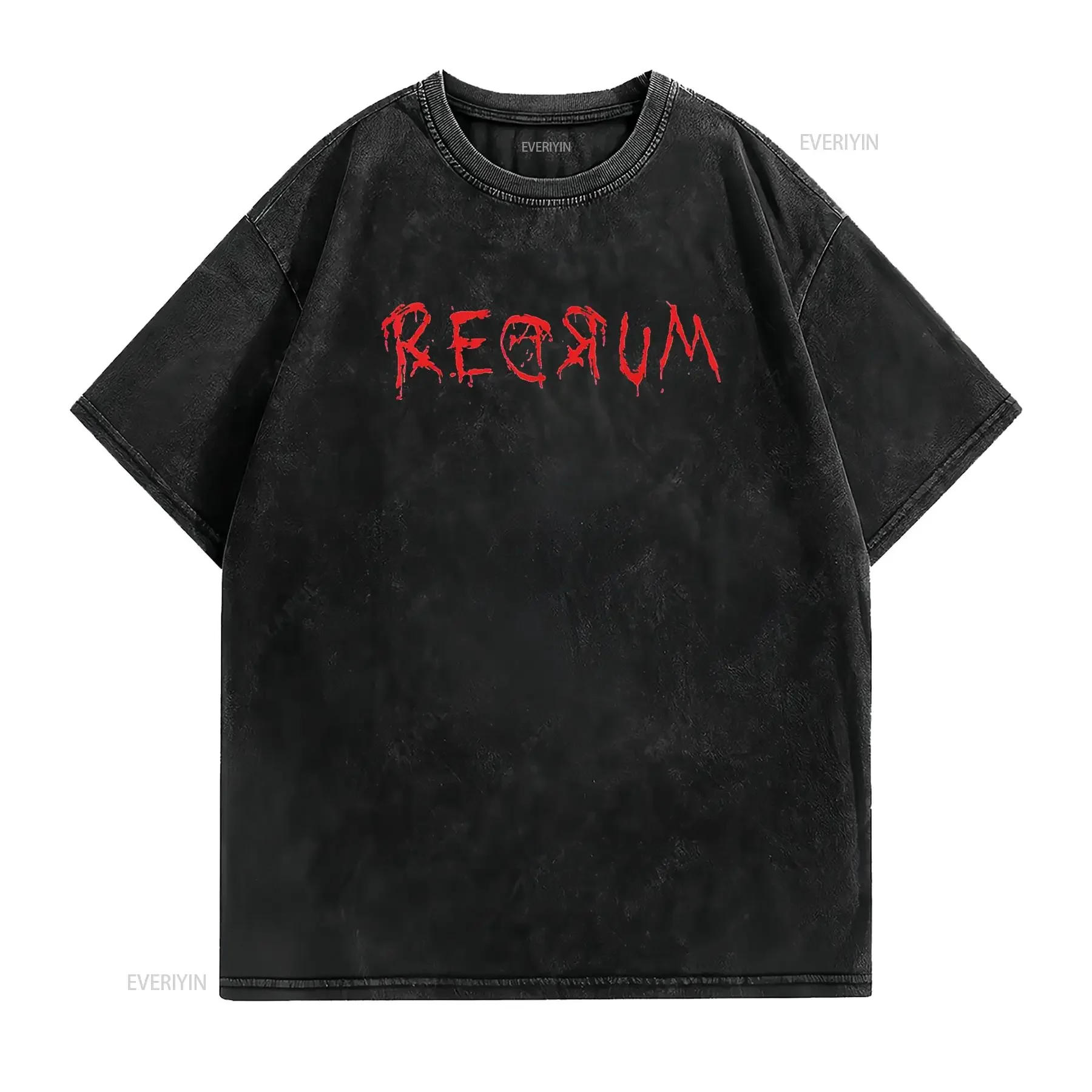 REDRUM Scary Font Trick Treat 80s Horror Movie Fan Womens T Shirt Black 3X Large vintage Washed Breathable