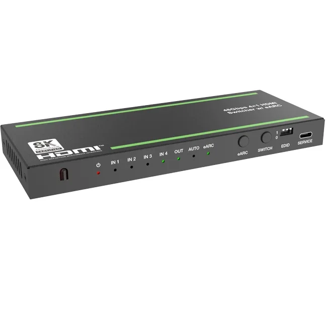 2025 8K 60Hz 2.1  Switcher 4 in 1 Out Audio Extractor with Earc for Home Theatre System