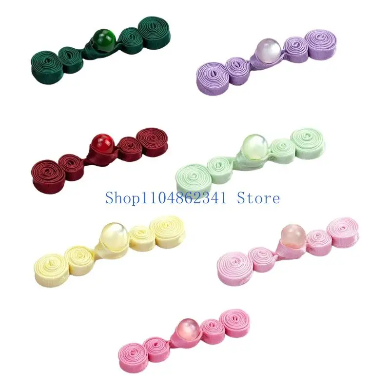 

5asd 10Pcs Handcrafted Cheongsam Clasp Bead Button for Traditional Dress Accessory