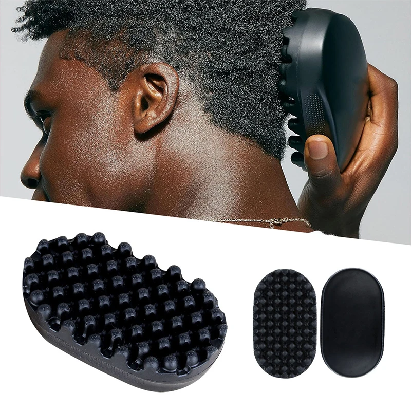 Peigne torsadé portable pour cheveux, brosse à friser en caoutchouc bouclé durable, outil de livres de cheveux pour hommes, tête d'ananas lavable, beauté