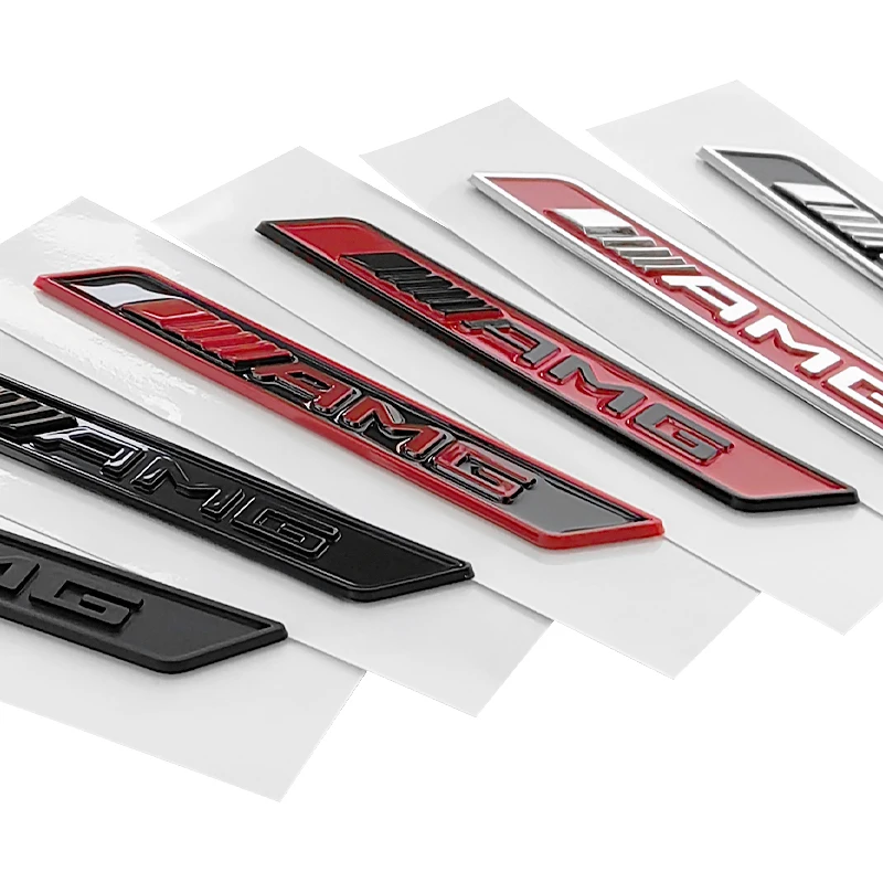 1pc 3D ABS Chrome Red Black Logo AMG Emblem Car Fender Side Badge Decal For Mercedes Benz GLE W167 W166 AMG Sticker Accessories