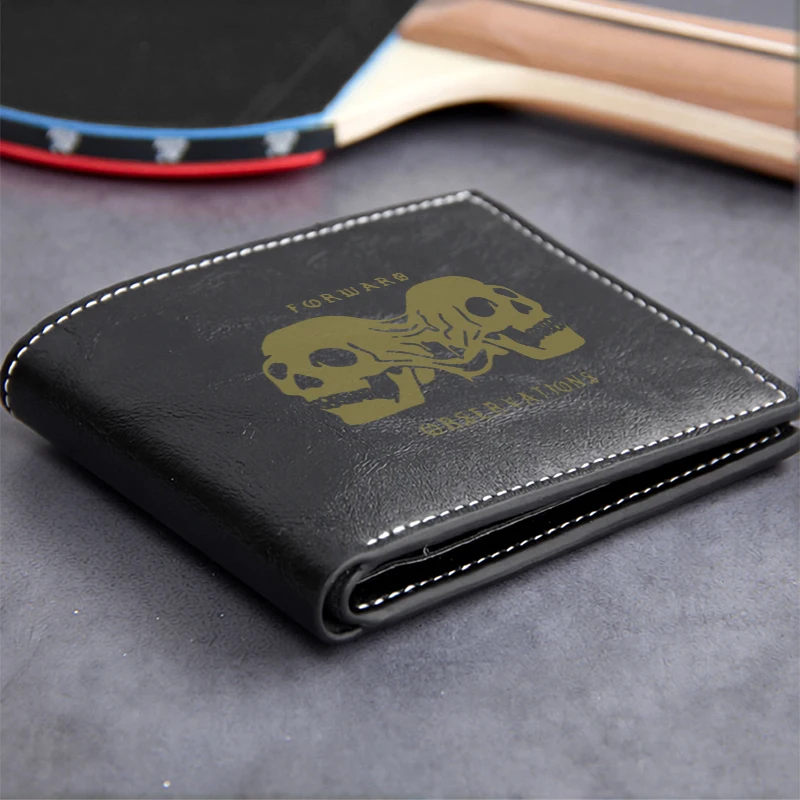 FORWARD OBSERVATIONS Premium PU Leather Wallet Minimalist Skull Design Lightweight Durable Business Men's Compact Wallet
