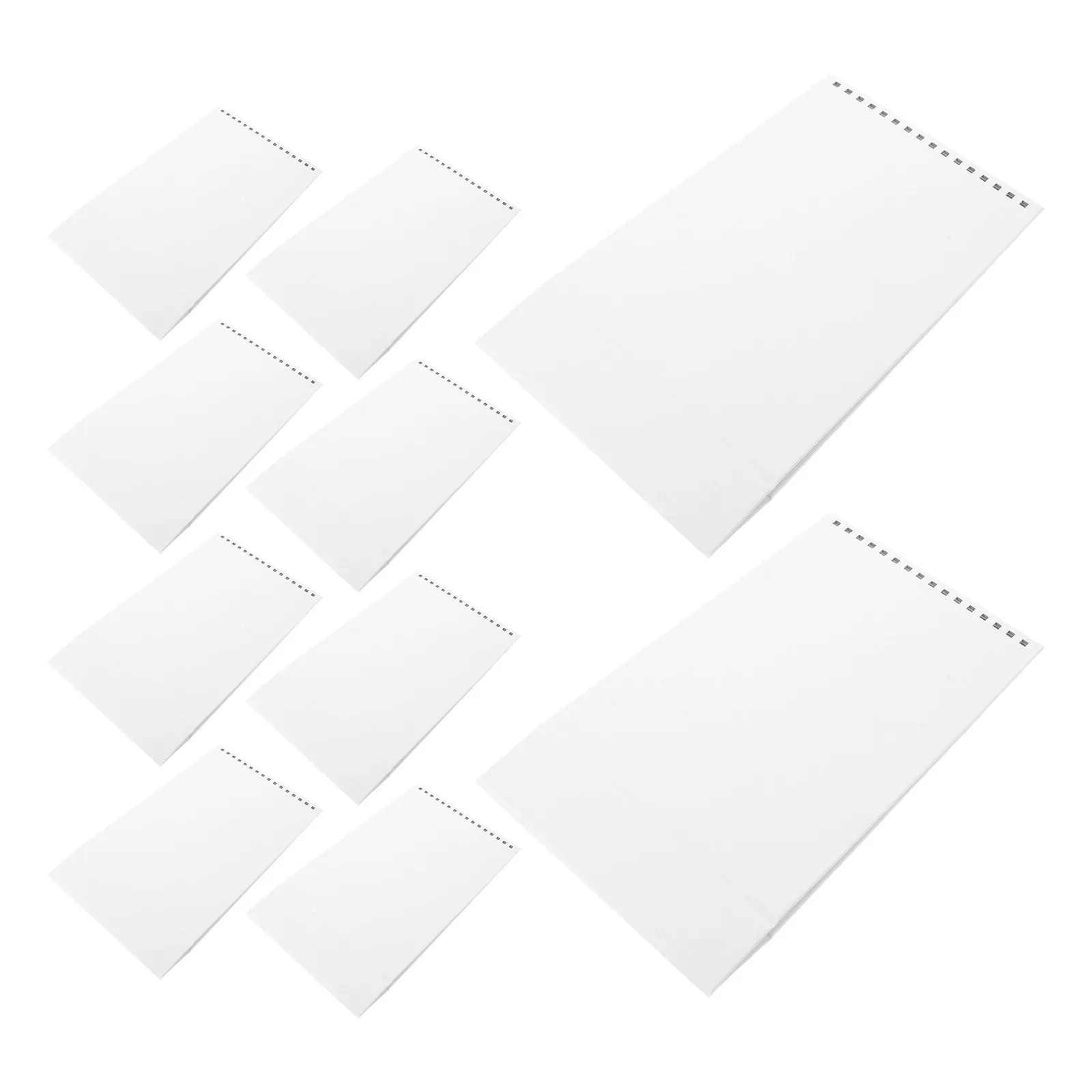 Blank Desk Calendar Stand 10Pcs Triangular Folding Flip Rack Twin Wire Binding Refillable Planner White