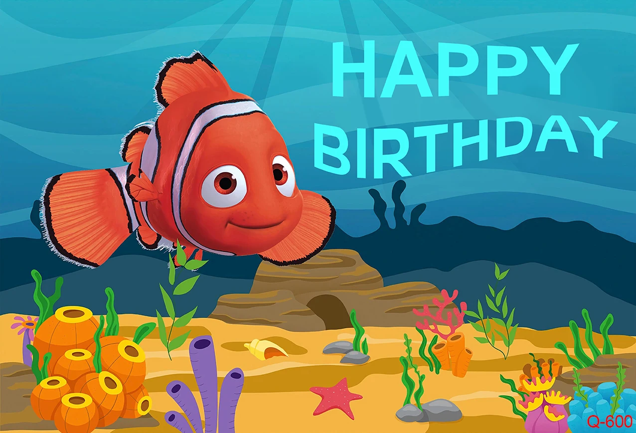 Disney trovare festa di compleanno sfondo ragazzo bambino Nemo Dory Marlin coralli bolle sfondo fotografico subacqueo Studio fotografico