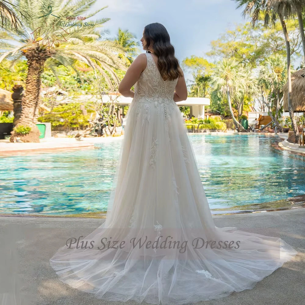 Fashion V Neck Wedding Dresses for Ladies Charming Soft Tulle Bridal Gowns Exquisite Sleeveless Vestidos De Novia New 2026