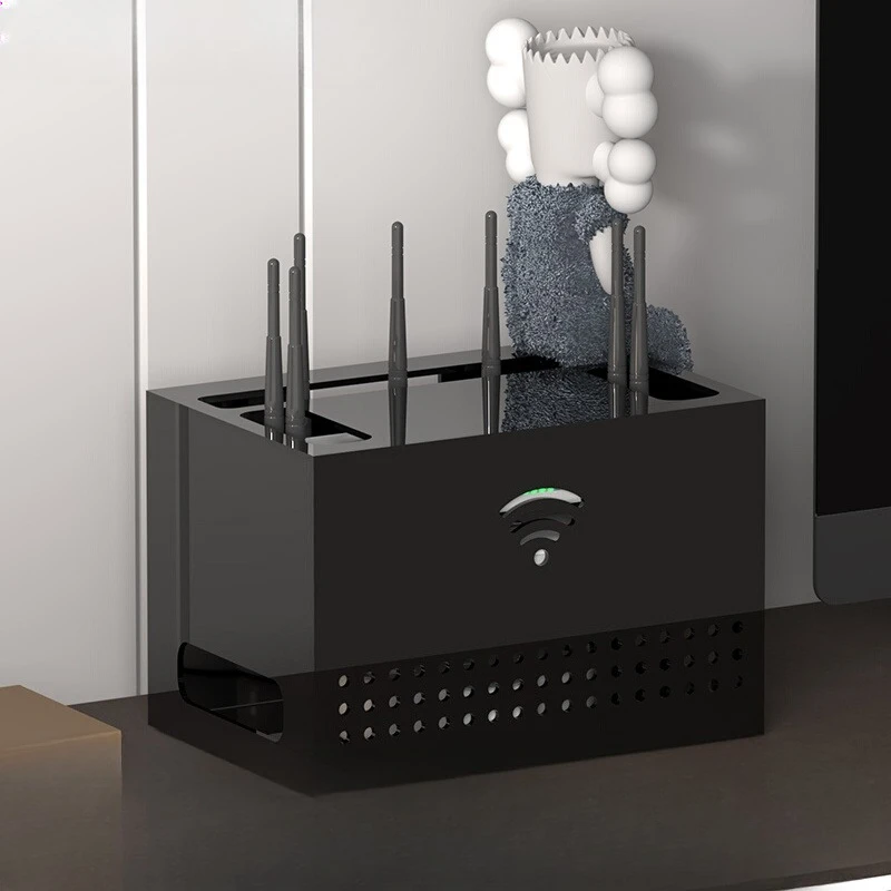 

WiFi Router Storage Box, Set-Top Box Cable Organizer, Multi-Port Ventilated Power Strip Holder, Multi-Functional Storage Box