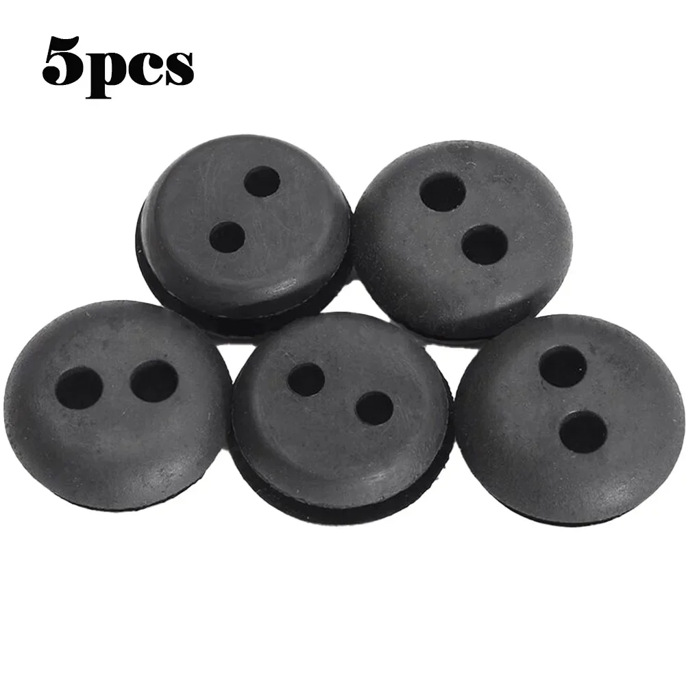 Rubber Rubber Grommets Mower Parts Practical To Use Rubber Rubber Fuel Gas Tank Line Rubber Grommets 2-Hole 5pcs