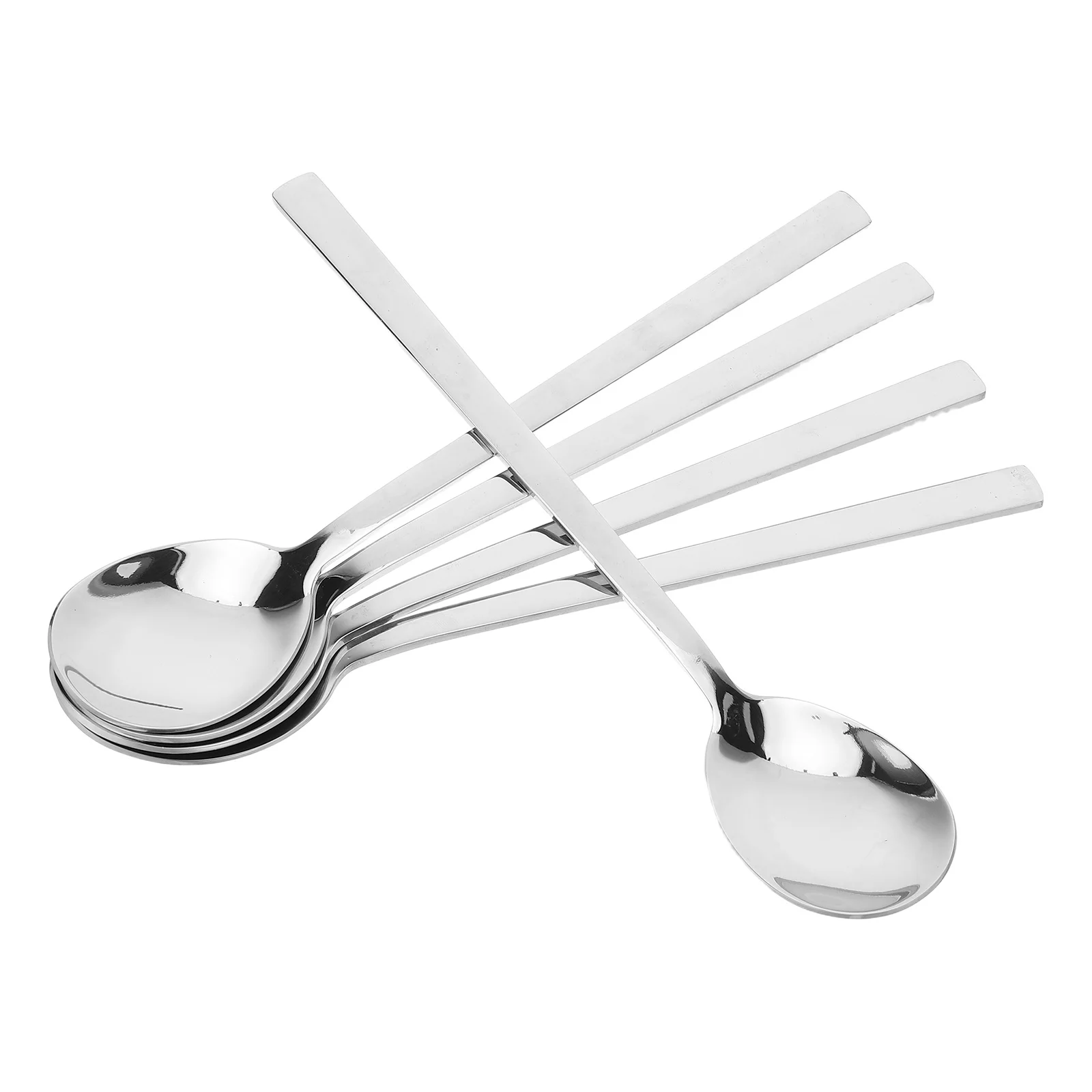 

Stainless Steel Dessert Spoon Set Elegant Design Perfect for Ice Cream Cake Pastry Silverware Kitchen Utensils