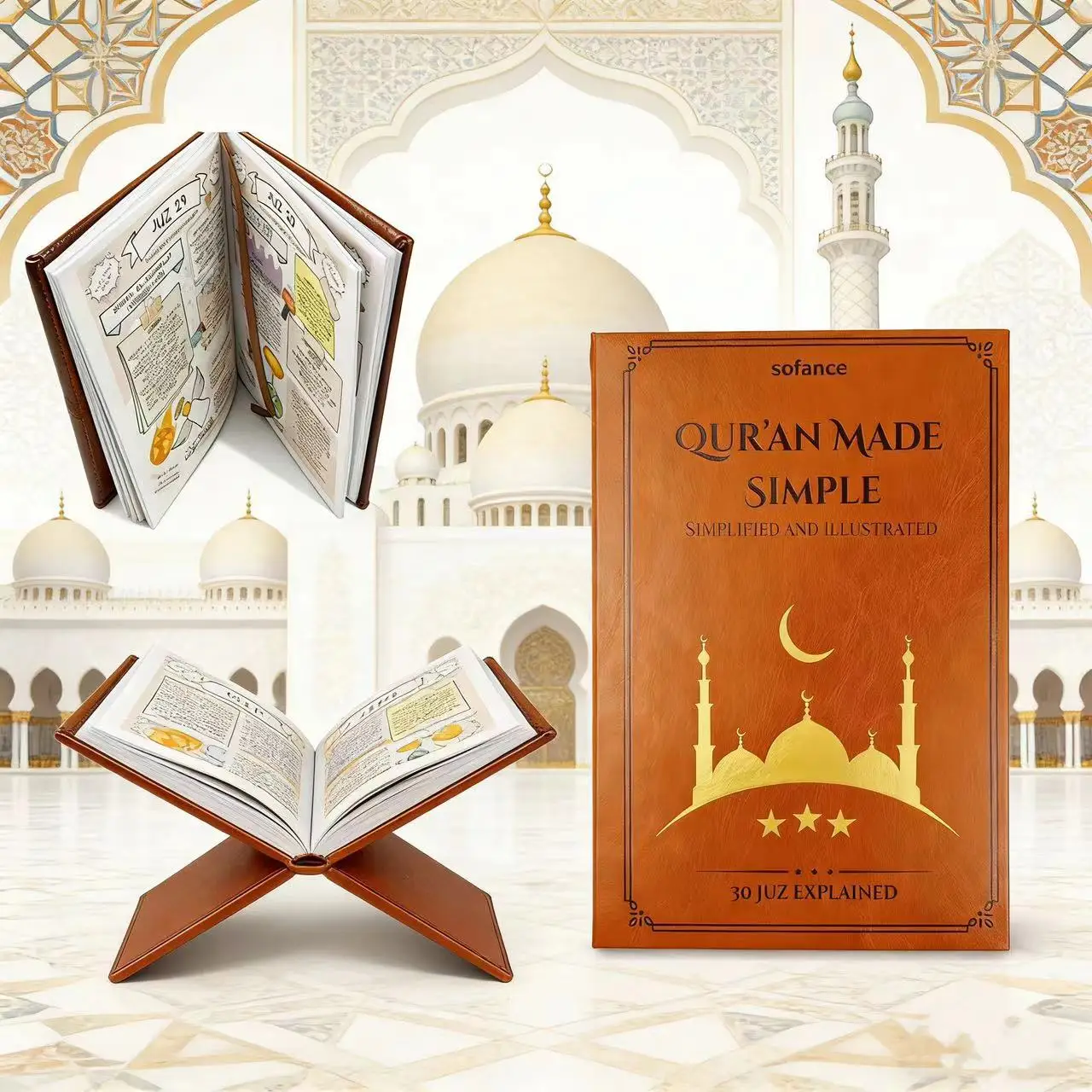 

Quran Prayer Notebook - 30 Simplified and Illustrated Juz, Undated Bible Study Manual with Quran Layout, Faith-Based Journal