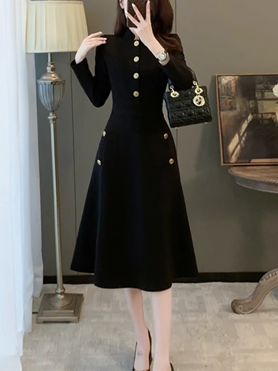 Ele Bla Dr Saia feminina de camada base emagrecedora de cintura alta outono inverno nova Sle Ins Sle cor pura cintura alta A-Li...