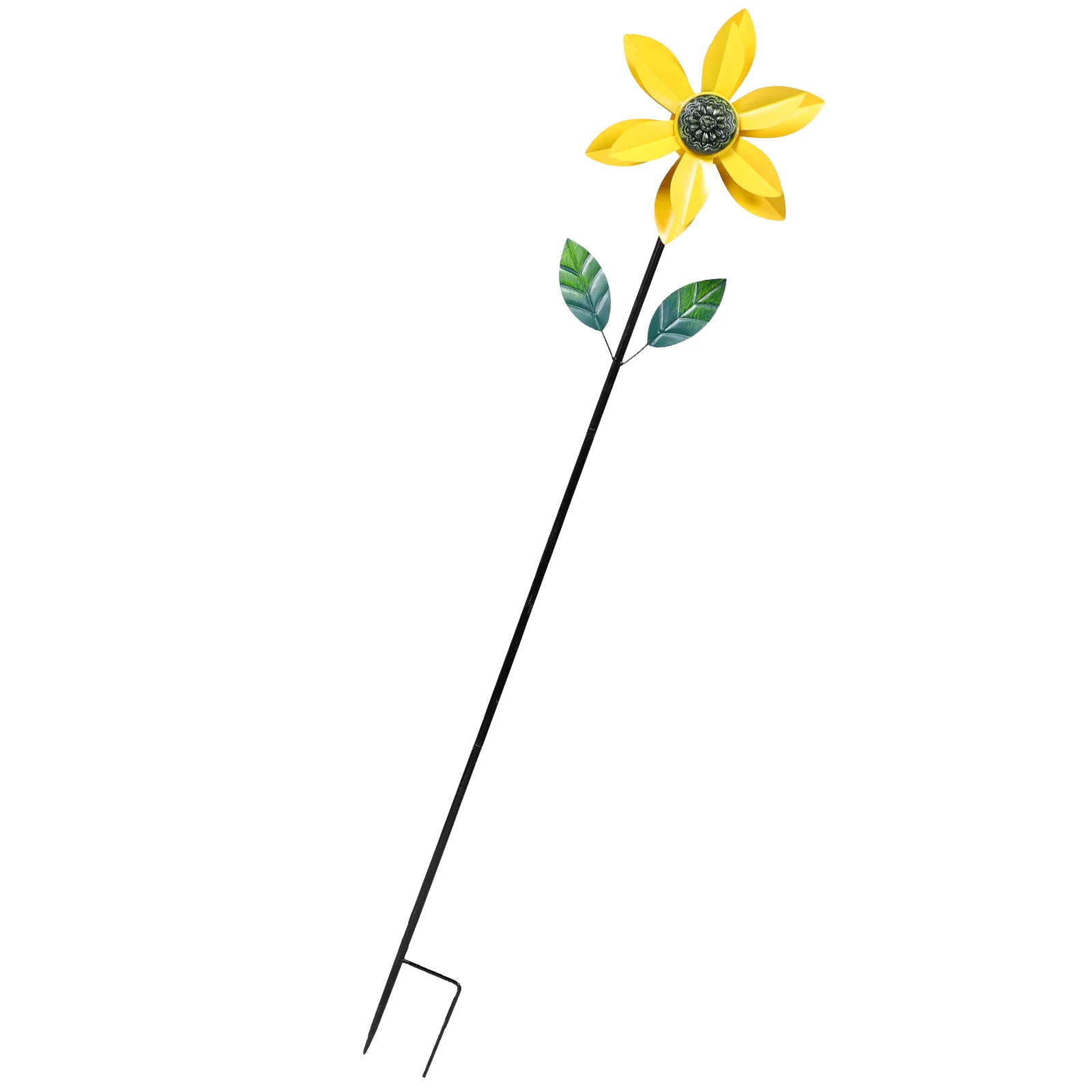 

Metal Windmill Yellow Sunflower Pinwheel Durable Garden Yard Park nament Pinwheel Decoration Outdoor Scene