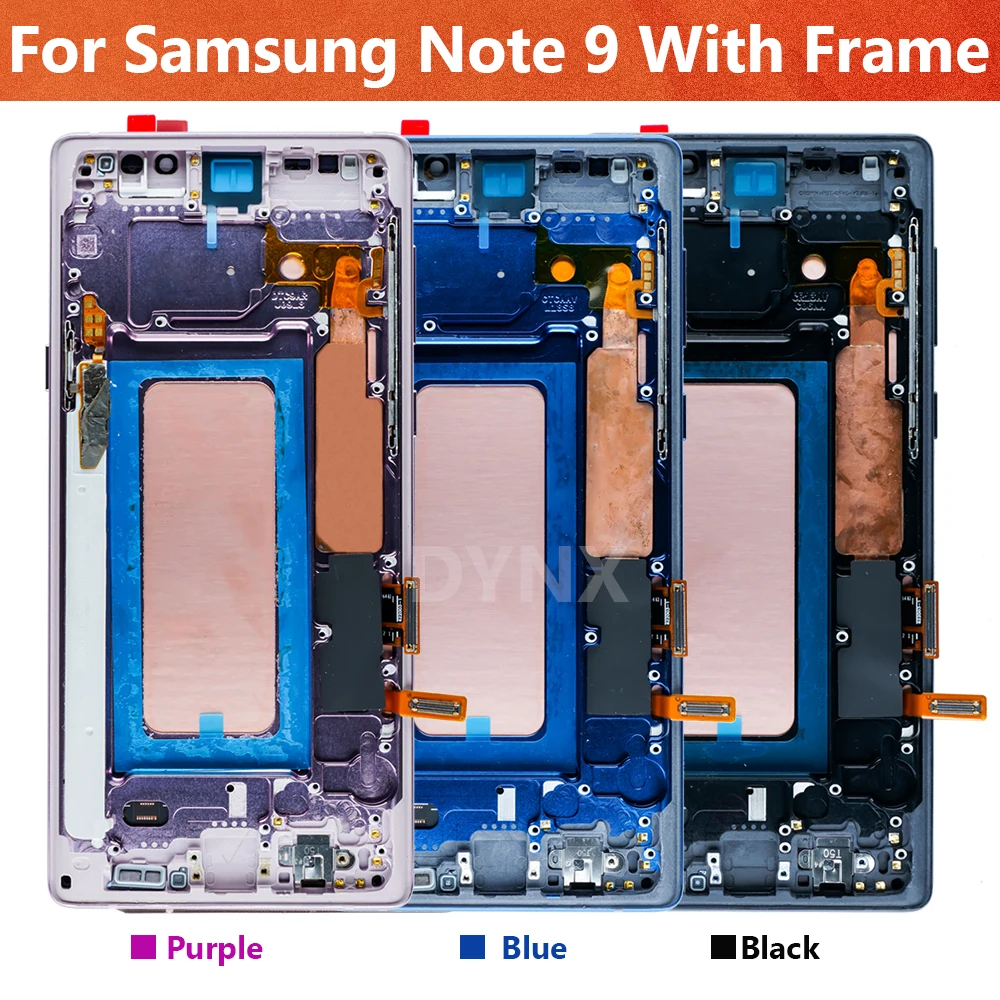 Super AMOLED Screen For Samsung Note 9 LCD Display Touch Screen Digitizer Assembly For Samsung Note9 SM-N960F N9600 With Frame