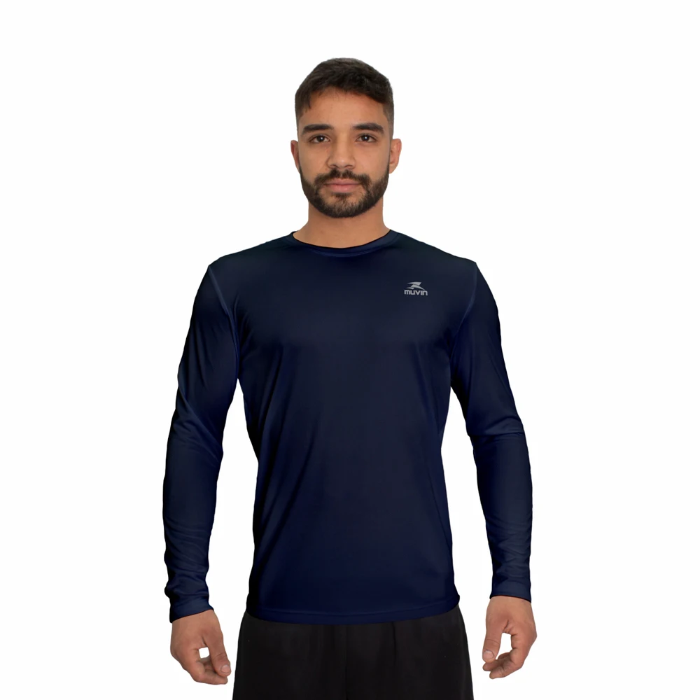 Men's Basic LS Muvin Dry Shirt-UV50 Protection-Long Sleeve-Running, Hiking and Academy