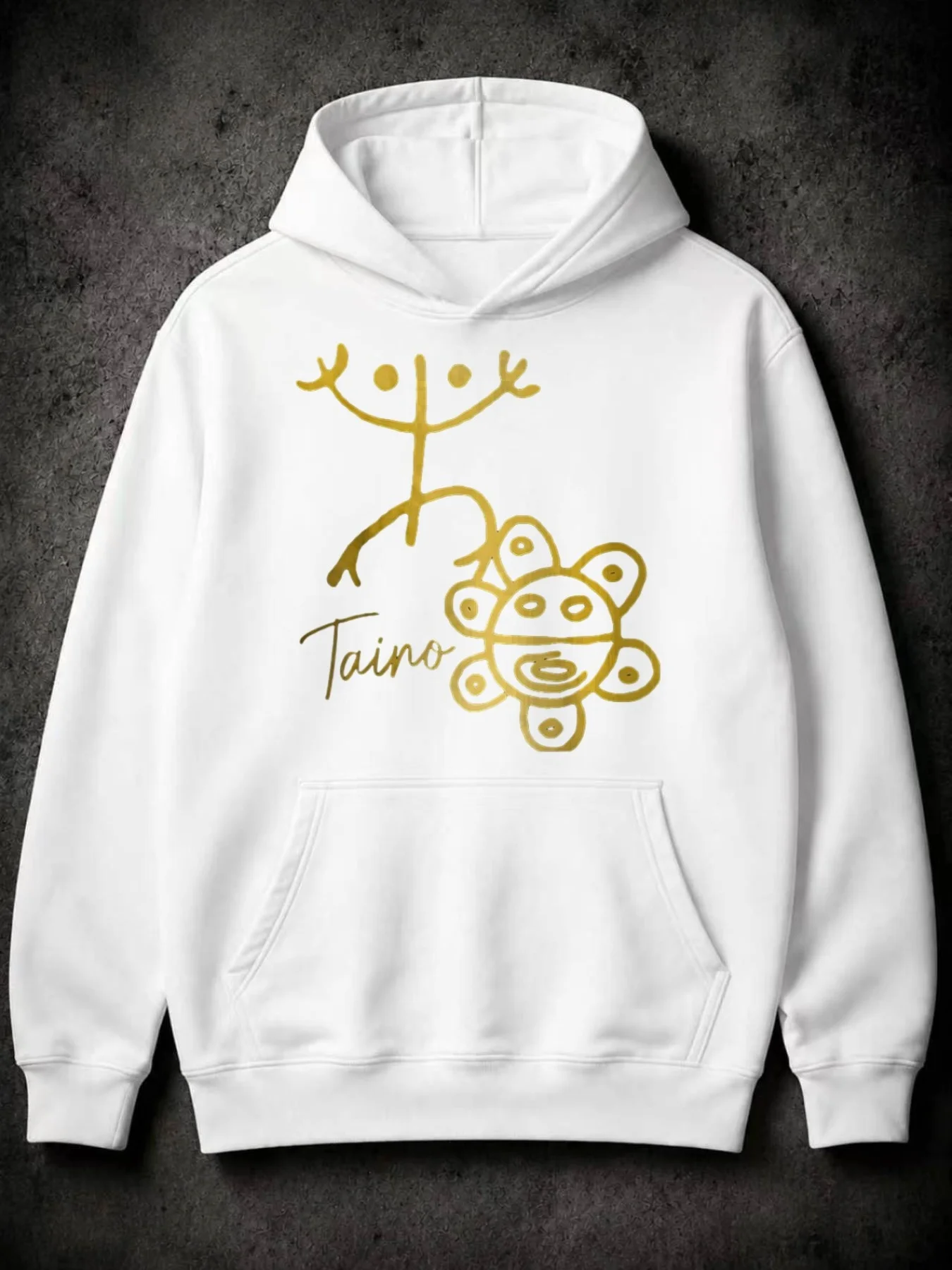 Cultural Art Style Men's Hoodie Taino Symbol Design Casual Wear Gift for History Enthusiasts