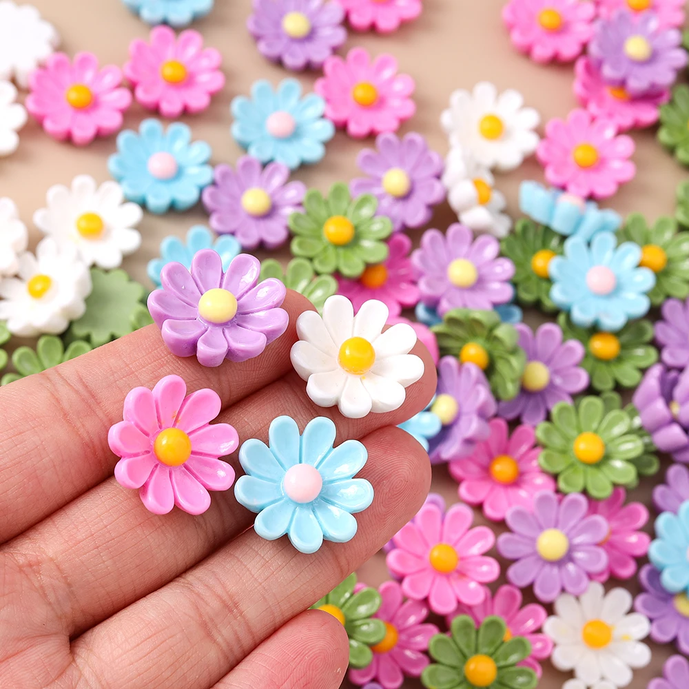 Leslie 15 Stück Neue Niedliche Mini Kawaii Blumen Flache Rückseite Harz-Cabochons Scrapbook DIY Mädchen Kinder Blumen-Haarspangen Schmuckzubehör – Detail 5
