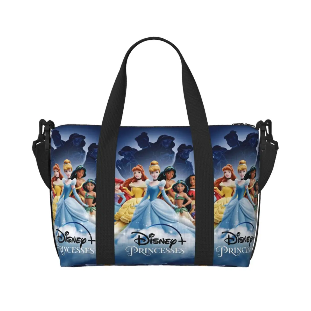 

Custom Kawaii Princess Beach Tote Bag for Women Classical Anime Cartoon Big Compartment Beach Gym Travel Bags
