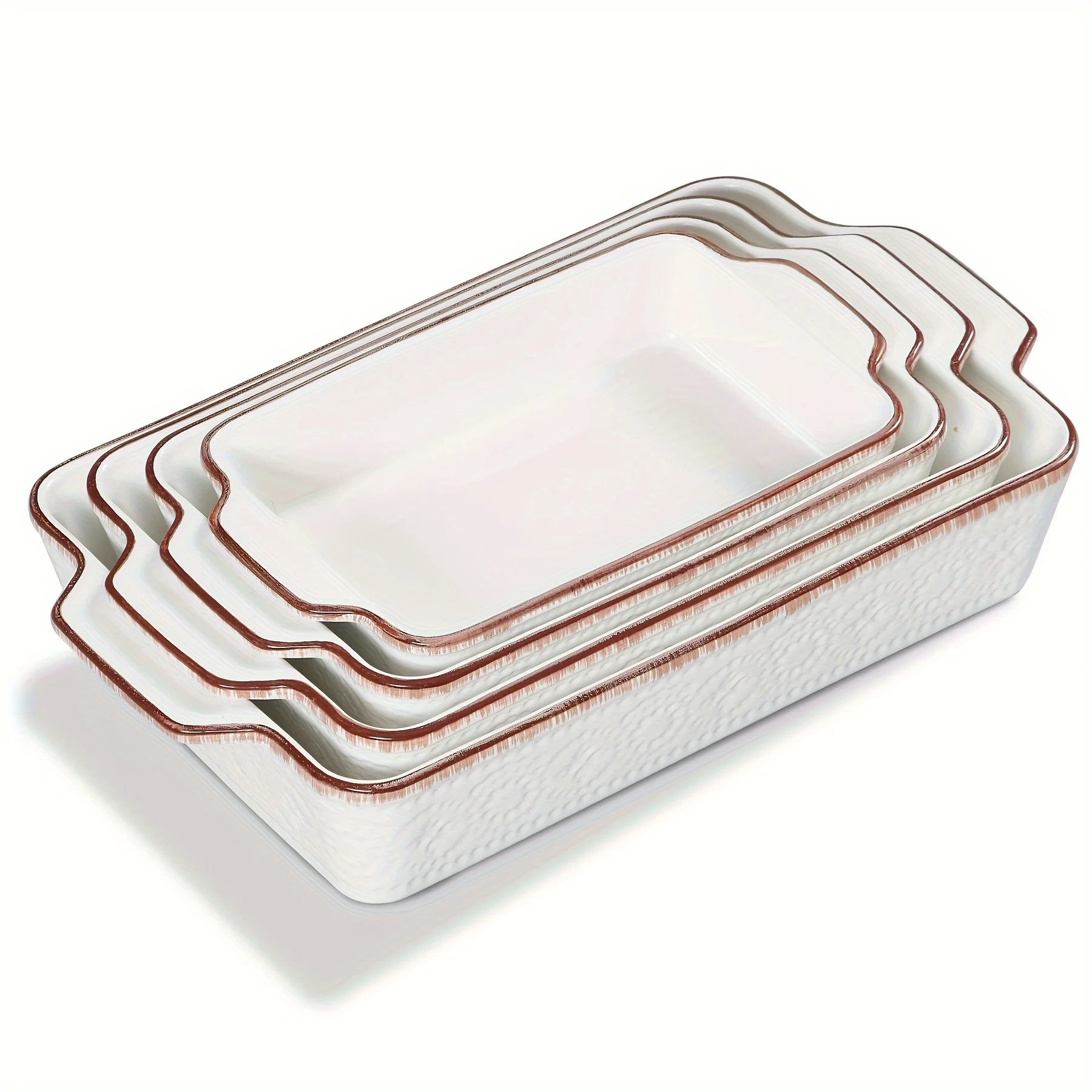 Ceramic Bakeware Set of 4, Porcelain Baking Dishes for Oven, Kitchen, Cake Dinner, Banquet And Daily Use (15''/14''/12''/11''), Series