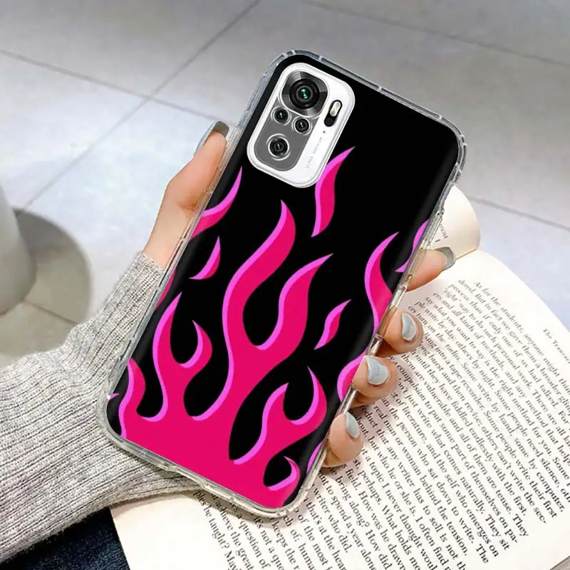 Flame Pattern Fashion Phone Case Coque For Xiaomi Redmi Note 13 12S 12 11 11S 11T 11E 10 Pro Plus 10S 9 9S 9T 8 8T Global 7 Cove