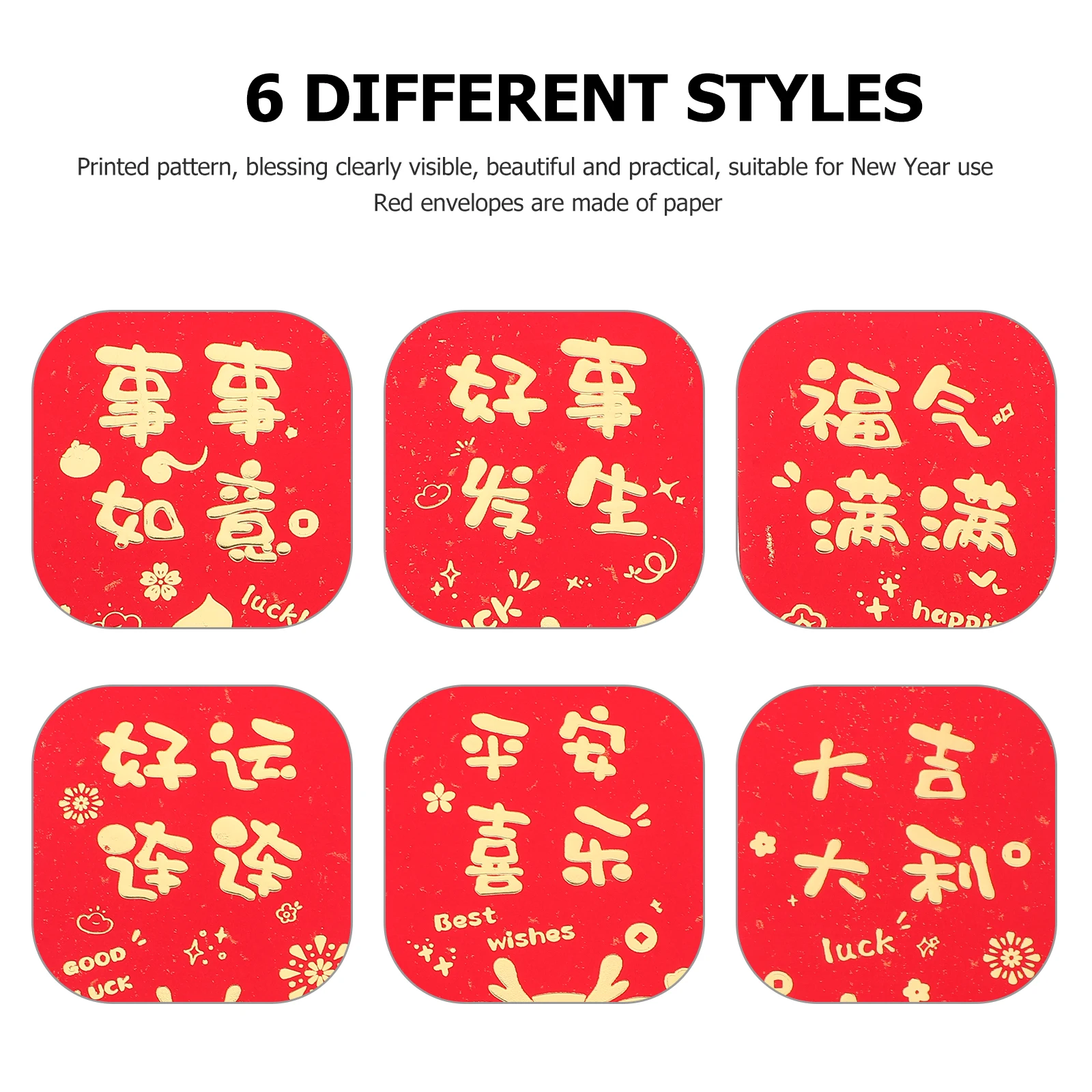 

18 Pcs Wrapping Red Envelope Bag Spring Festival Year Paper Envelopes for