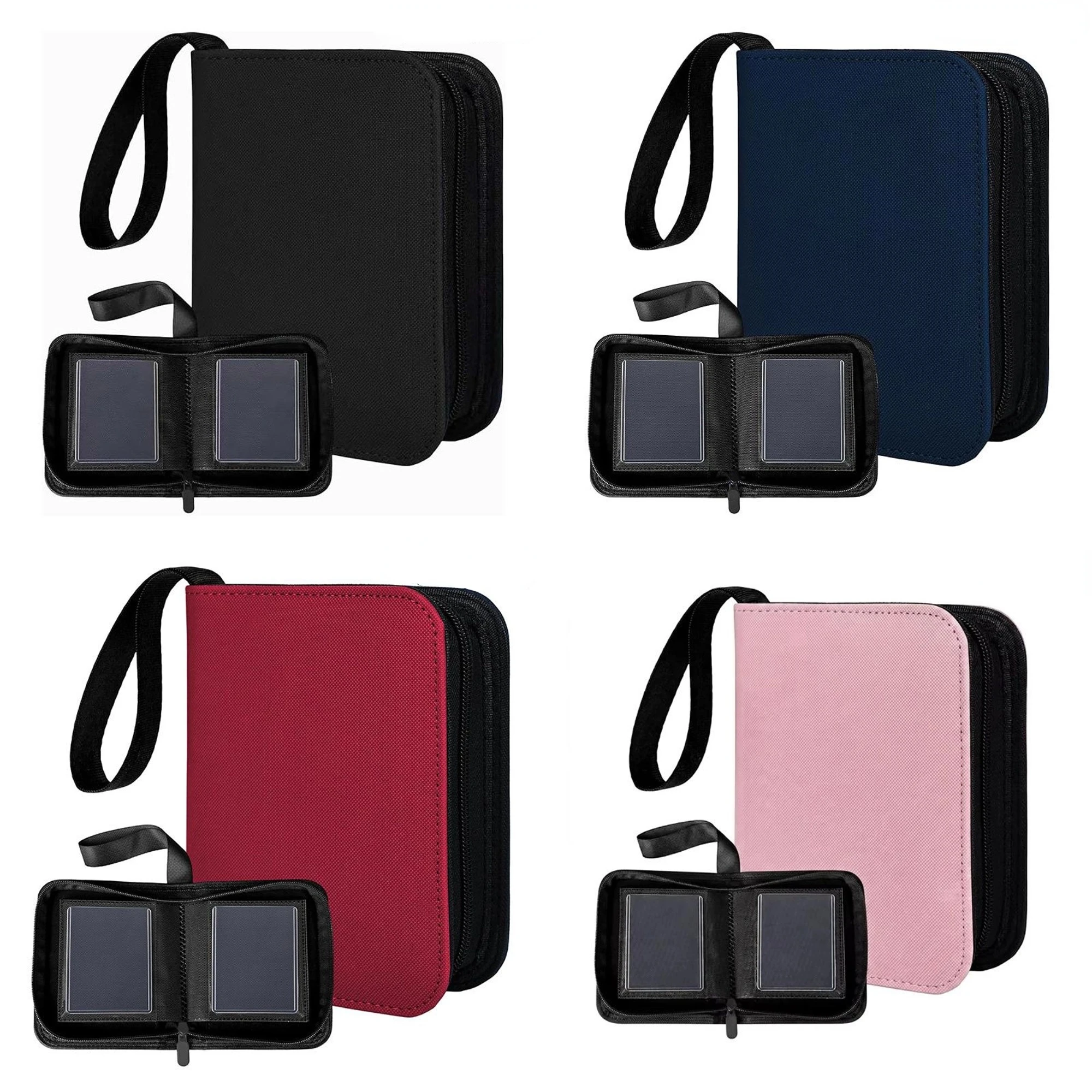 Card Binder Waterproof PU Leather Zipper 40 Slots Holder for 3x4 TCG Sport Game Cards Outdoor Carry Use