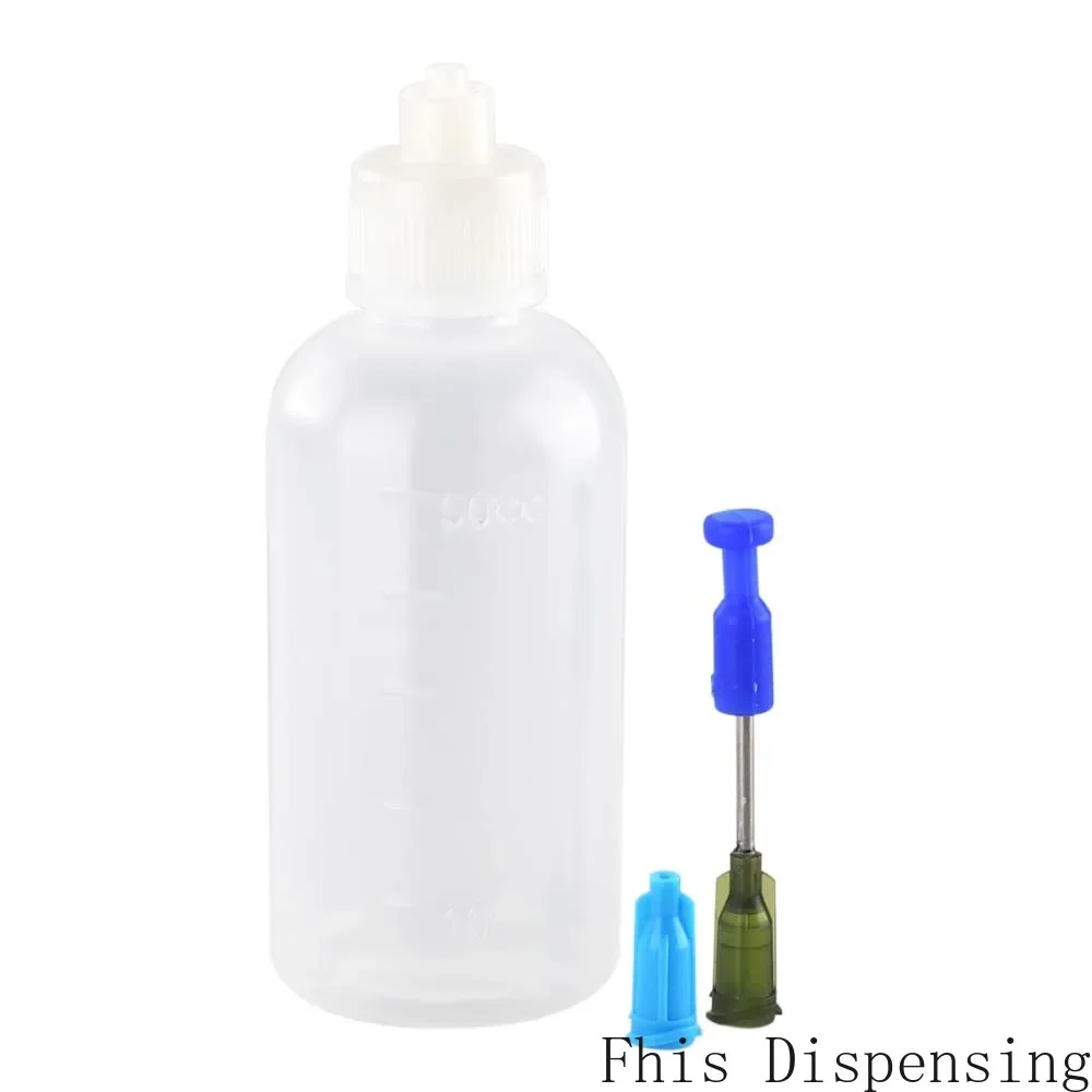 Luer Lock Bottles Applicator Squeeze Bottles Needle Tip Plastic Squeeze Bottles 50ml Stainless Steel Blunt Tip 14G