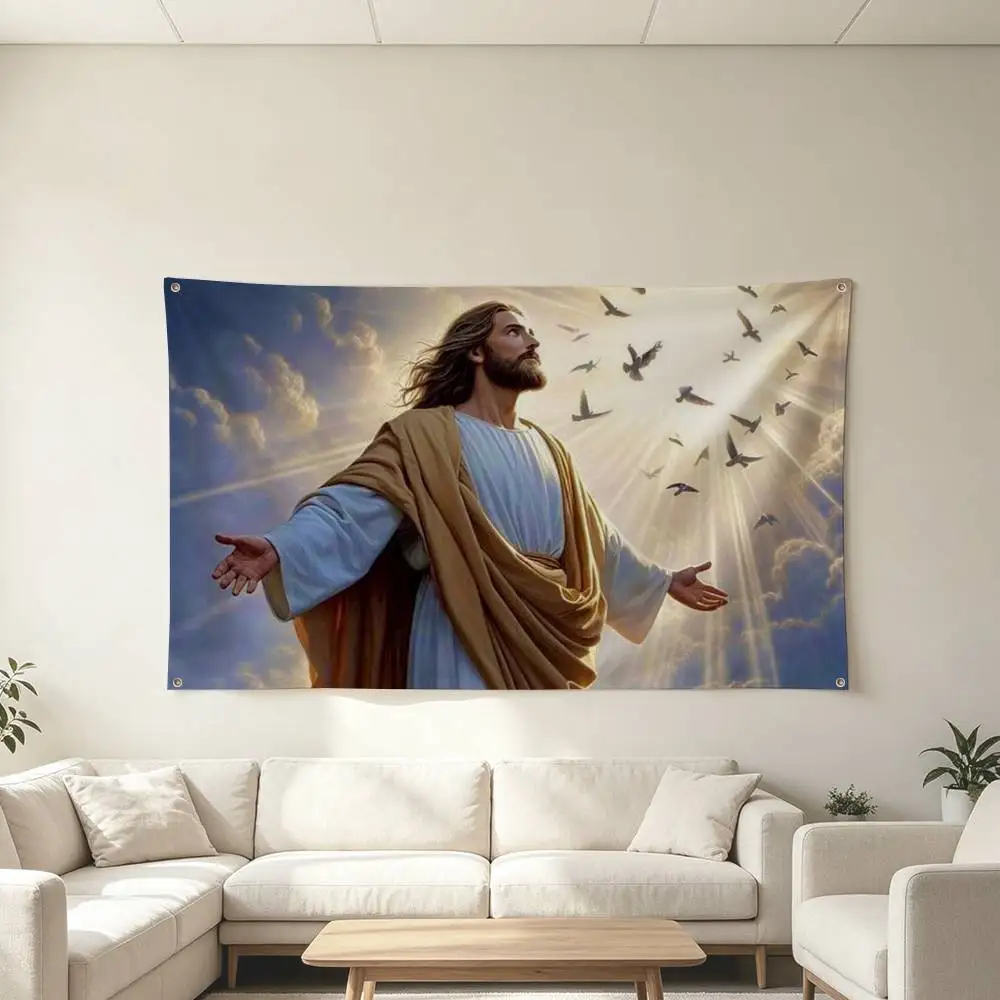 J-Jesus Christ Savior-R Flags for Bedrooms Home Decor Items Outdoor Decors Garage Decoration Flaga