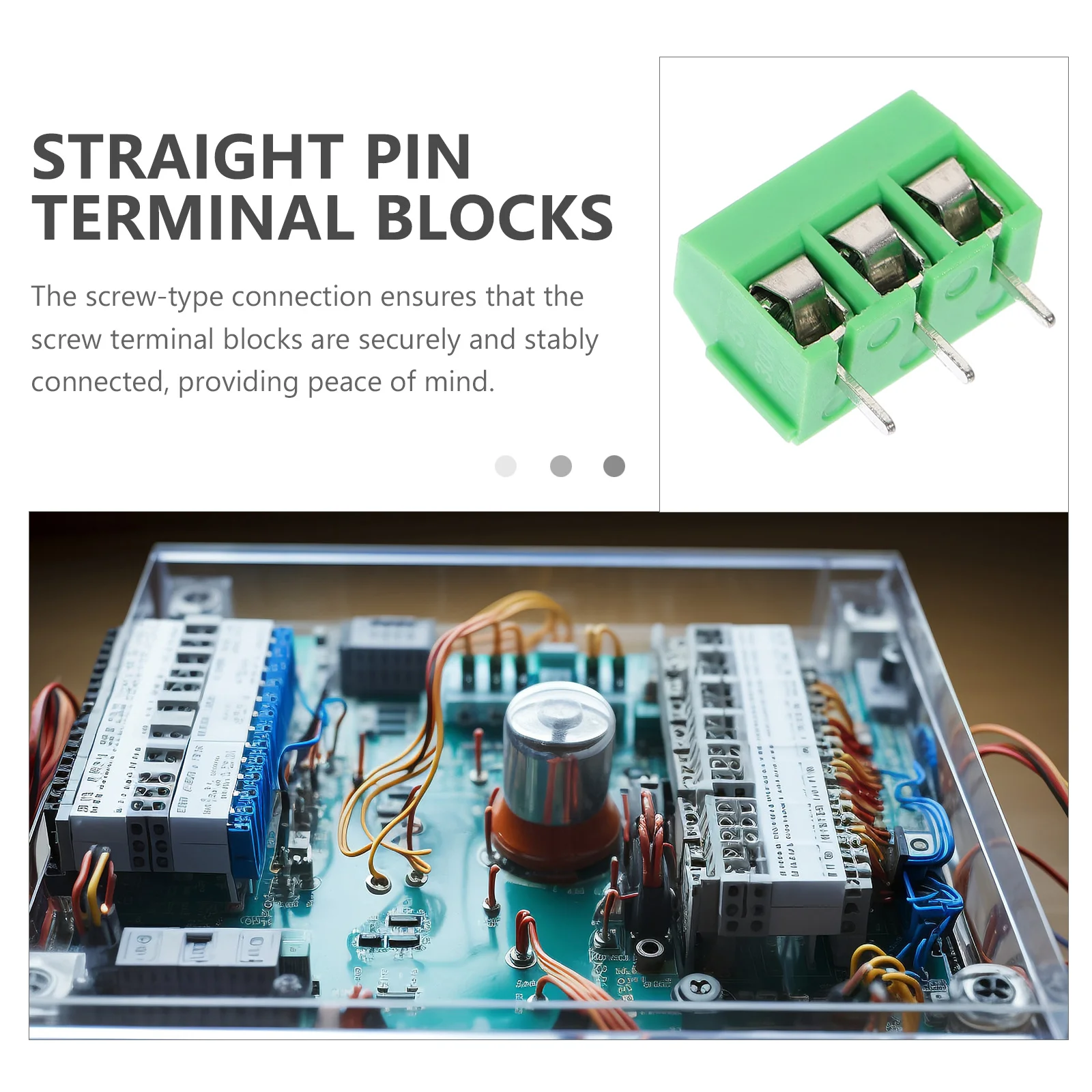 

50Pcs Screw Terminal Block Connectors 3-Pin Electrical Terminal Block Insulating Wire Pcb Mount Pcb Connectors