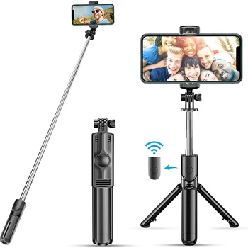 Selfie sopa Tripod uzatılabilir kablosuz Bluetooth uzaktan taşınabilir Smartphone IOS Android telefon için Tripod standı montaj