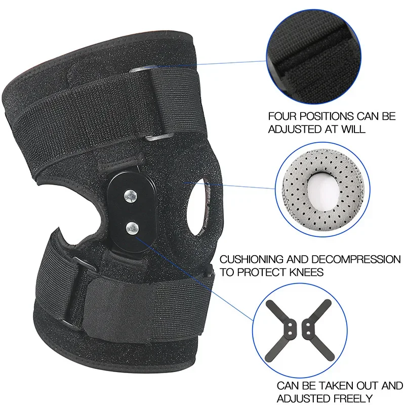 

1Pc Adjustable Hinged Knee Brace Knee Support Wrap for Meniscus Tear Patellar Tendon Support Pain Relief Strains Sprains Etc