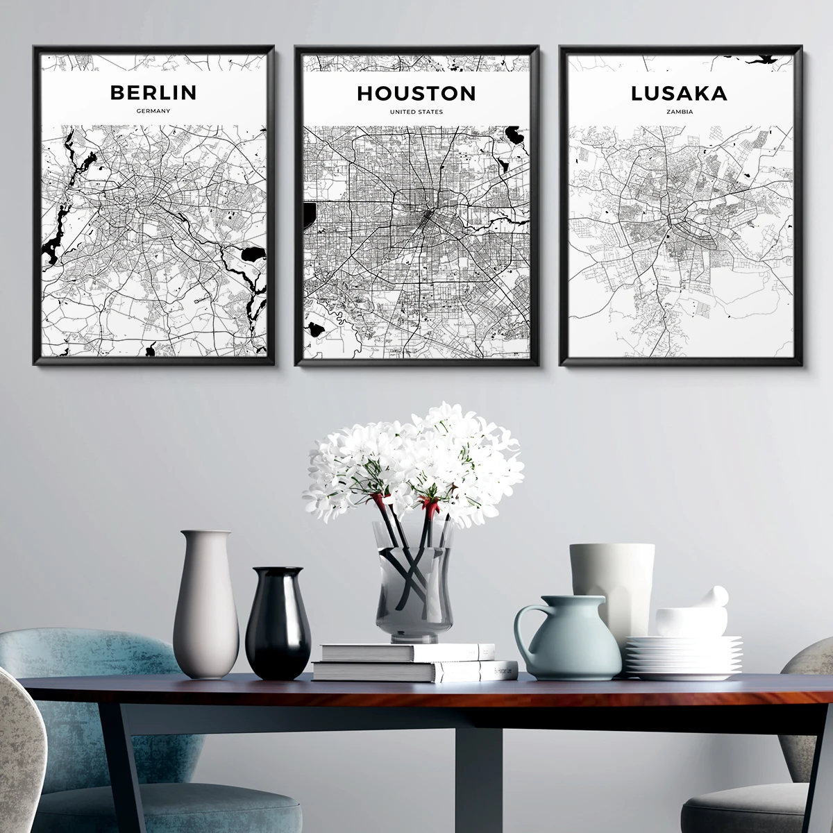 Nowoczesna czarno-biała mapa m – Star Map Poster recenzja i cena