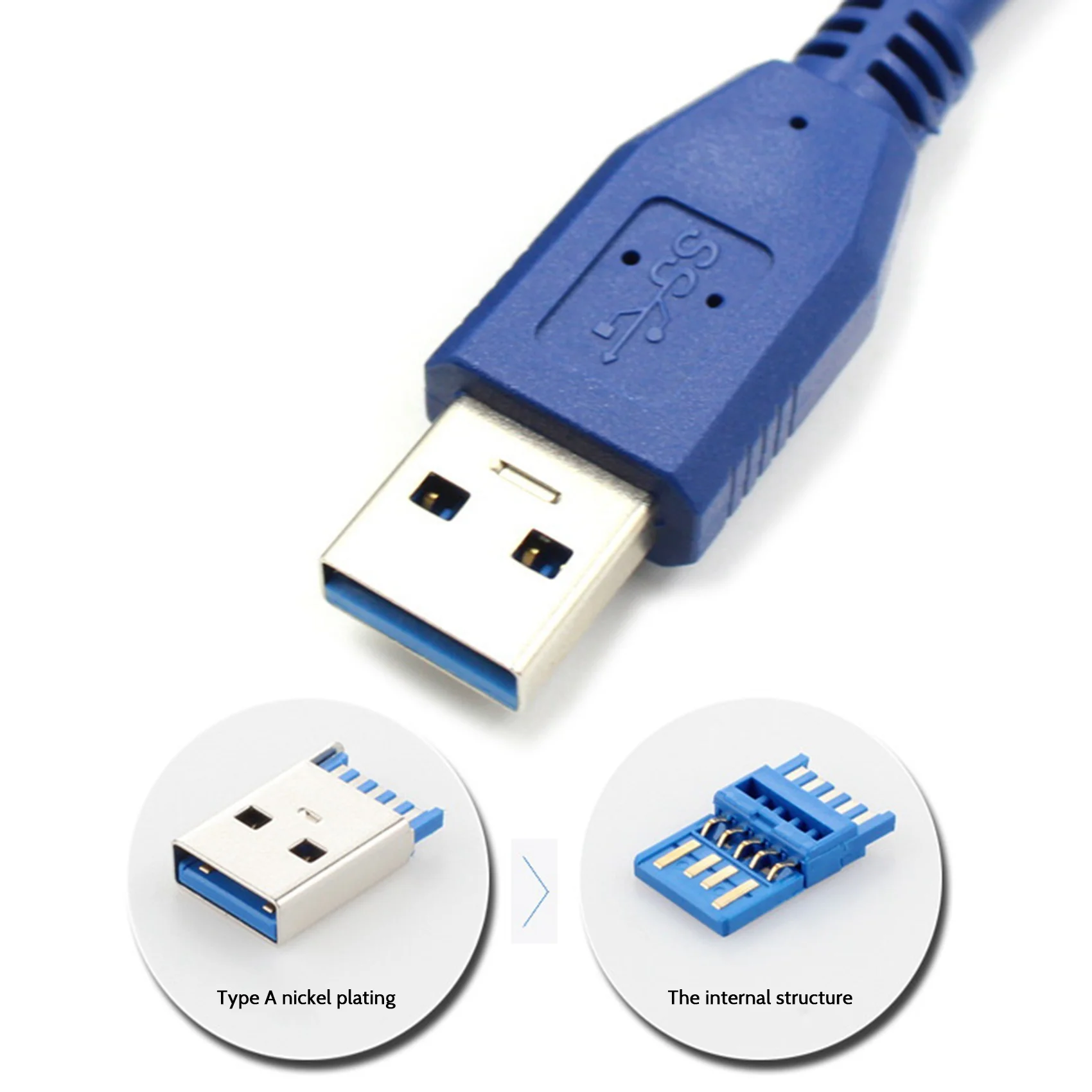 

Удлинительный кабель USB3.0 «папа-мама» Высокоскоростной удлинительный кабель для передачи данных USB 3.0 с экранированным кабелем для передачи данных USB3.0 1 м